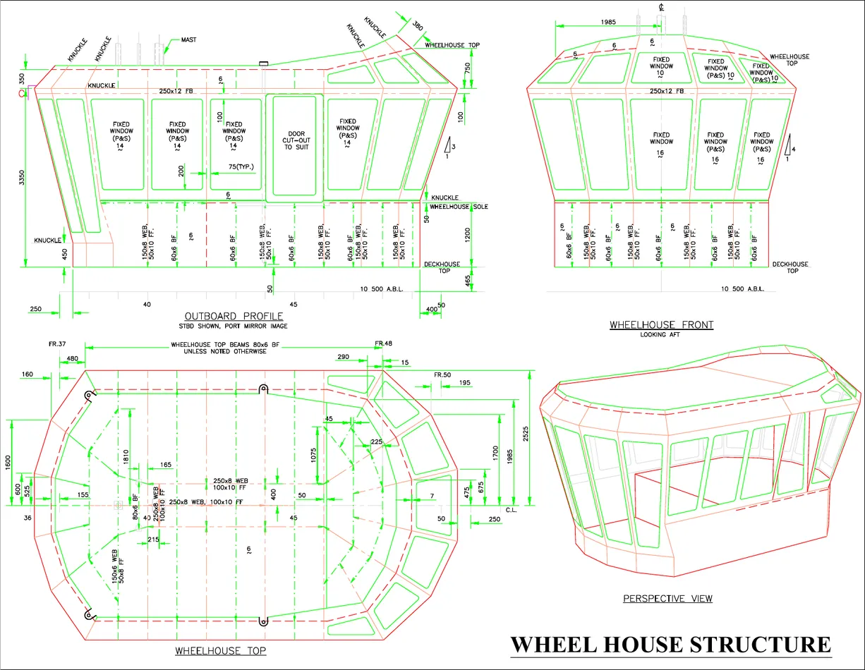 Wheel House — marine drafting sample