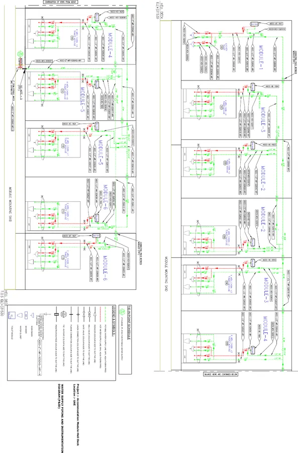Piping P&ID and Layouts for Accommodation Modules — engineering drawing 2